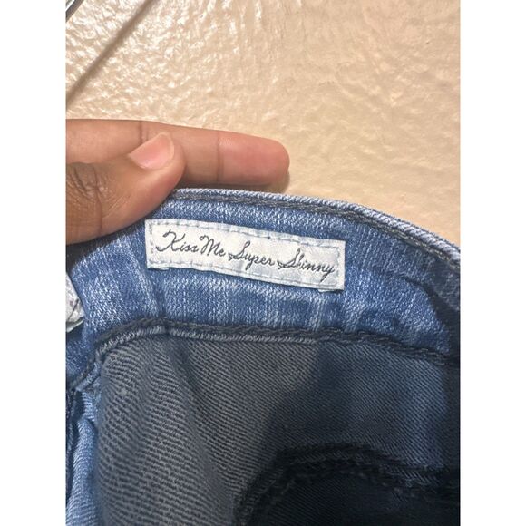 Kiss Me Super Skinny Jeans Blue‎ Wash Denim Womens Size Skinny Leg - Picture 3 of 8